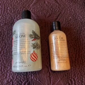 Lot‎ Of 2 Philosophy Skating Snow Shampoo Bath & Shower Gel Cocoa Cream New